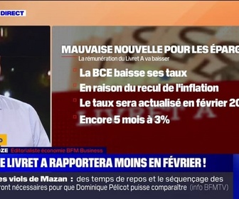 Replay La chronique éco - Pourquoi la rémunération du livret A va baisser à partir de février 2025