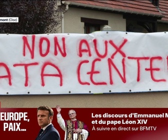 Replay BFM Première - On tombe sur la tête: un projet de data center au cœur d'une commune de l'Oise divise ses habitants