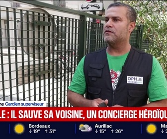 Replay BFM Première - Elle était tombée dans le salon: à Courbevoie, ce gardien d'immeuble sauve une habitante victime de la canicule