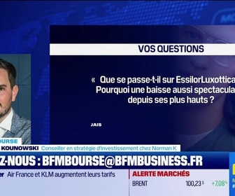 Replay BFM Bourse - Culture Bourse : Que se passe-t-il sur EssilorLuxottica ? Pourquoi une baisse aussi spectaculaire depuis ses plus hauts ? , par Julie Cohen-Heurton - 12/03