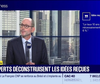 Replay BFM Bourse - Mythomètre : Les taux US monteront nécessairement à 6 % FAUX répond Olivier Malteste - 20/10