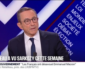 Replay BFM Politique - Incarcération de Nicolas Sarkozy: Je l'ai trouvé à la fois marqué par cette injustice, mais en même temps combatif, déclare Bruno Retailleau (LR) qui a vu l'ancien président cette semaine