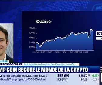 Replay BFM Bourse - Culture Bourse : Le Trump coin secoue le monde de la crypto, par Antoine Larigaudrie - 20/01