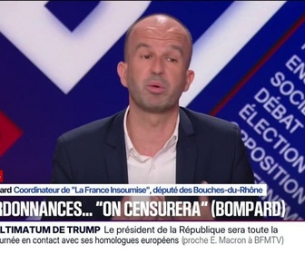 Replay BFM Politique - Budget: Manuel Bompard assure que la France insoumise déposera une motion de censure en cas de 49.3 ou d'ordonnances
