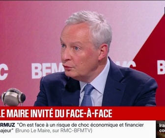 Replay Face à Face - Taxer, c'est un mot que j'essaye de retirer de mon vocabulaire, affirme l'ancien ministre de l'Économie Bruno Le Maire