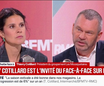 Replay Face à Face - Le message à passer c'est ‘soyez solidaires de l'agriculture française', déclare Thierry Cotillard, président du groupement Les Mousquetaires