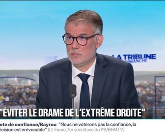 Replay BFM Politique - Démission d'Emmanuel Macron: pour Olivier Faure (PS), cette solution serait une possibilité d'avoir un scrutin et un président(e) de la République qui serait élu(e) derrière et obtiendrait une majorité