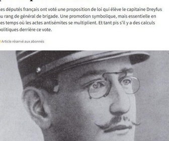 Replay Dans la presse - Réhabilitation de Dreyfus : C'est de la France de J'accuse dont on se souvient