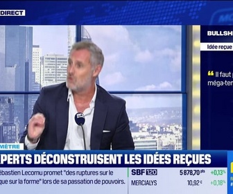 Replay BFM Bourse - Bullshitomètre : Il faut privilégier les méga-tendances - FAUX répond Stéphane van Huffel - 10/09