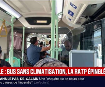 Replay BFM Première - À l'intérieur, on doit avoisiner les 45 degrés: la RATP épinglée pour ses bus sans climatisation en pleine canicule