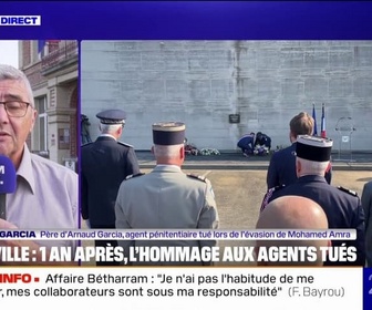 Replay 20H BFM - Félicitation aux enquêteurs qui ont pu arrêter Amra, déclare le père de l'un des deux agents pénitentiaires tués lors de l'évasion de Mohamed Amra