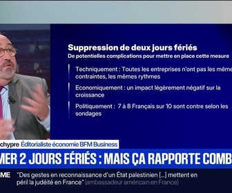 Replay BFM Première - BFM Conso : Supprimer 2 jours fériés, mais ça rapporte combien ? - 25/08