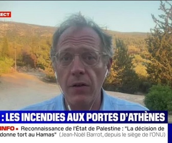 Replay BFM Story - Story 10 : Incendie proche d'Athènes, le feu a été circonscrit par les pompiers grâce à quatre canadairs - 28/07