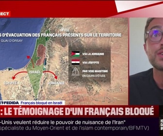 Replay Apolline de 9 à 10 - On a l'impression d'être délaissés: ce Français, bloqué en Israël, témoigne sur BFMTV