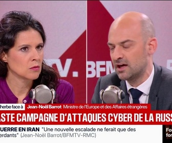 Replay Face à Face - Jean-Noël Barrot annonce convoquer l'ambassadeur de Russie en France dans les prochains jours face à une vaste campagne cyber russe