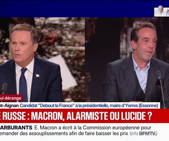 Replay 100% Mabrouk - Menace russe: La France n'a pas les moyens de se lancer dans cette folie, fustige Nicolas Dupont-Aignan, candidat à l'éle ction présidentielle