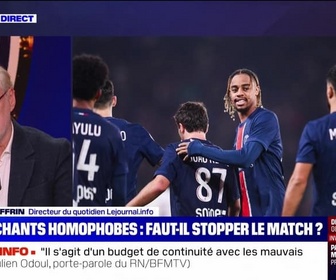 Replay Perrine jusqu'à minuit - Chants homophobes : faut-il stopper le match ? - 21/10