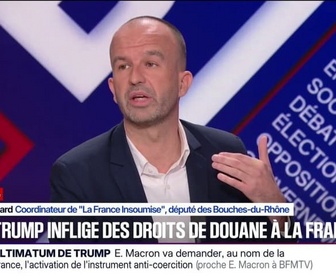 Replay BFM Politique - Groenland: pour Manuel Bompard (LFI), Donald Trump a une stratégie réfléchie, de rançonner les pays de l'Union européenne