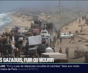 Replay 20H BFM - Le long des côtes de l'enclave palestinienne, des milliers de Gazaouis fuient les bombardements israéliens