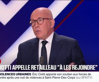 Replay BFM Politique - Je dis à Bruno de nous rejoindre, lance Éric Ciotti, président de l'UDR et maire de Nice, à l'adresse de Bruno Retailleau