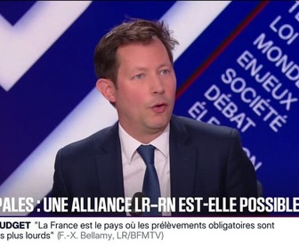 Replay BFM Politique - Une alliance avec le RN pour les municipales? Pour François-Xavier Bellamy, ceux qui peuvent [faire perdre la gauche], ce sont nos candidats, pas ceux du Rassemblement national