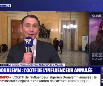 Replay BFM Story - OQTF de Doualemn annulée par la justice: Un tribunal applique la loi, c'est donc la loi qu'il faut changer, affirme Laurent Jacobelli (RN)