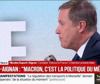 Replay Face à Face - Enseignement: Nicolas Dupont-Aignan, candidat Debout la France à l'élection présidentielle, estime que la France a abandonné le système méritocratique de la IIIe République
