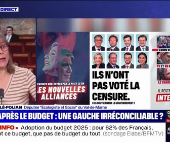 Replay BFM Story - Affiches de LFI: On n'est pas d'accord avec le Parti socialiste, pour autant, les images diffusées par LFI sont inacceptables, affirme Sophie Taillé-Polian (Écologiste et Social)