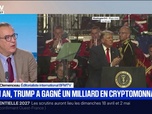 Replay BFM Première - Donald Trump a enregistré environ 1,2 milliard de dollars de revenus provenant de ses activités dans les cryptomonnaies en 2025