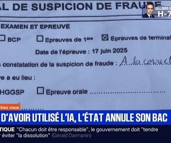 Replay BFM Première - Le bac d'un lycéen suspecté d'avoir utilisé l'IA annulé par le rectorat, un recours déposé