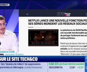 Replay Tech & Co, la quotidienne - À lire sur le site Tech&Co : Netflix lance une nouvelle fonction pour que ses séries inondent les réseaux sociaux, par Sylvain Trinel - 28/10