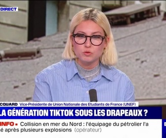 Replay BFM Story - Non, pas du tout: la réaction de Salomé Hocquard (Unef), interrogée sur l'envie des jeunes de s'engager dans l'armée