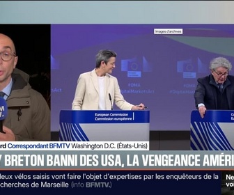 Replay BFM Première - Régulation du numérique: Thierry Breton et des responsables européens interdits de séjour aux États-Unis