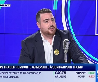 Replay BFM Crypto, le Club : Un trader Français remporte 49M$ suite à son pari sur Trump - 07/11