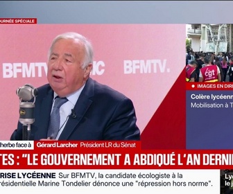Replay Face à Face - Retraites: Nos voisins sont plutôt à 67 ans, donc ça viendra avec le temps, déclare Gérard Larcher, président LR du Sénat