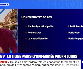 Replay La chronique éco - Trajets rallongés, gares non-desservies: l'impact pour les voyageurs de la fermeture de la LGV Paris-Lyon