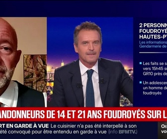 Replay BFM Grand Soir - Deux randonneurs de quatorze et 21 ans foudroyés sur le GR10 - 03/08