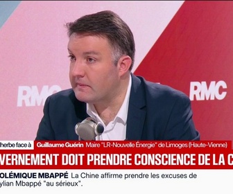 Replay Face à Face - J'appelle le gouvernement à prendre conscience de la gravité de ce qu'il se passe dans ce pays, lance Guillaume Guérin, maire LR-Nouvelle Énergie de Limoges