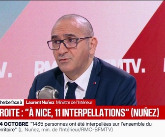 Replay Face à Face - Les policiers sont pris à partie dans des conditions qui s'apparentent assez souvent à des tentatives de meurtre, déclare le ministre de l'Intérieur Laurent Nuñez
