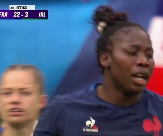 Replay Tournoi des Six Nations féminin - Journée 1 : Madoussou Fall inscrit le troisième essai du XV de France face à l'Irlande