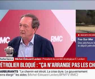 Replay Face à Face - Blocage du dépôt pétrolier de Fos-sur-Mer: Ça n'a pas de logique, ça ne fera que paralyser, assure Michel-Édouard Leclerc