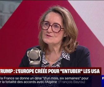 Replay Face à Face - Propos de Donald Trump sur l'UE: le président américain adopte la méthode de 'l'outrance permanente, assure Sophie Primas (porte-parole du gouvernement)