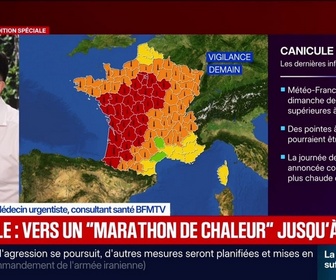 Replay BFM Grand Soir - Canicule : 35 départements en rouge demain, historique - 20/06