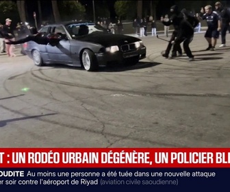 Replay BFM Première - Dans l'Hérault, un policier légèrement blessé lors d'un rodéo urbain géant