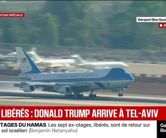 Replay BFM Première - Libération des otages enlevés le 7-Octobre: Donald Trump est arrivé à Tel-Aviv