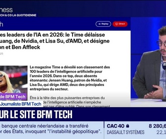 Replay Tech & Co, la quotidienne - À lire sur le site Tech&Co : Top 100 des leaders de l'IA en 2026, le Time délaisse Jensen Huang, de Nvidia, et Lisa Su, d'AMD, et désigne Paris Hilton et Ben Affleck, par Sylvain Trinel - 02/09