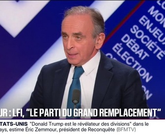 Replay BFM Politique - Monsieur Mélenchon est aujourd'hui le porte-drapeau de la contre-colonisation, estime Éric Zemmour, président de Reconquête!