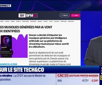 Replay Tech & Co, la quotidienne - À lire sur le site Tech&Co : Deezer, les musiques générées par IA vont être mieux identifiées, par Sylvain Trine - 23/06