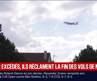 Replay BFM Première - Les riverains de l'aéroport Roissy Charles-de-Gaulle, excédés par le bruit, réclament la fin des vols de nuit