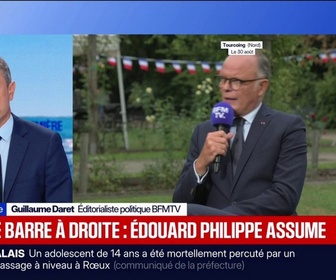 Replay BFM Première - L'ÉDITO POLITIQUE DE GUILLAUME DARET - Double peine, indemnités chômage... Édouard Philippe assume un coup de barre à droite